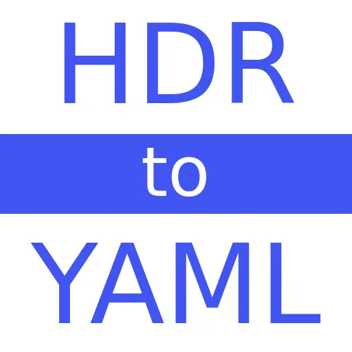 HDR to YAML